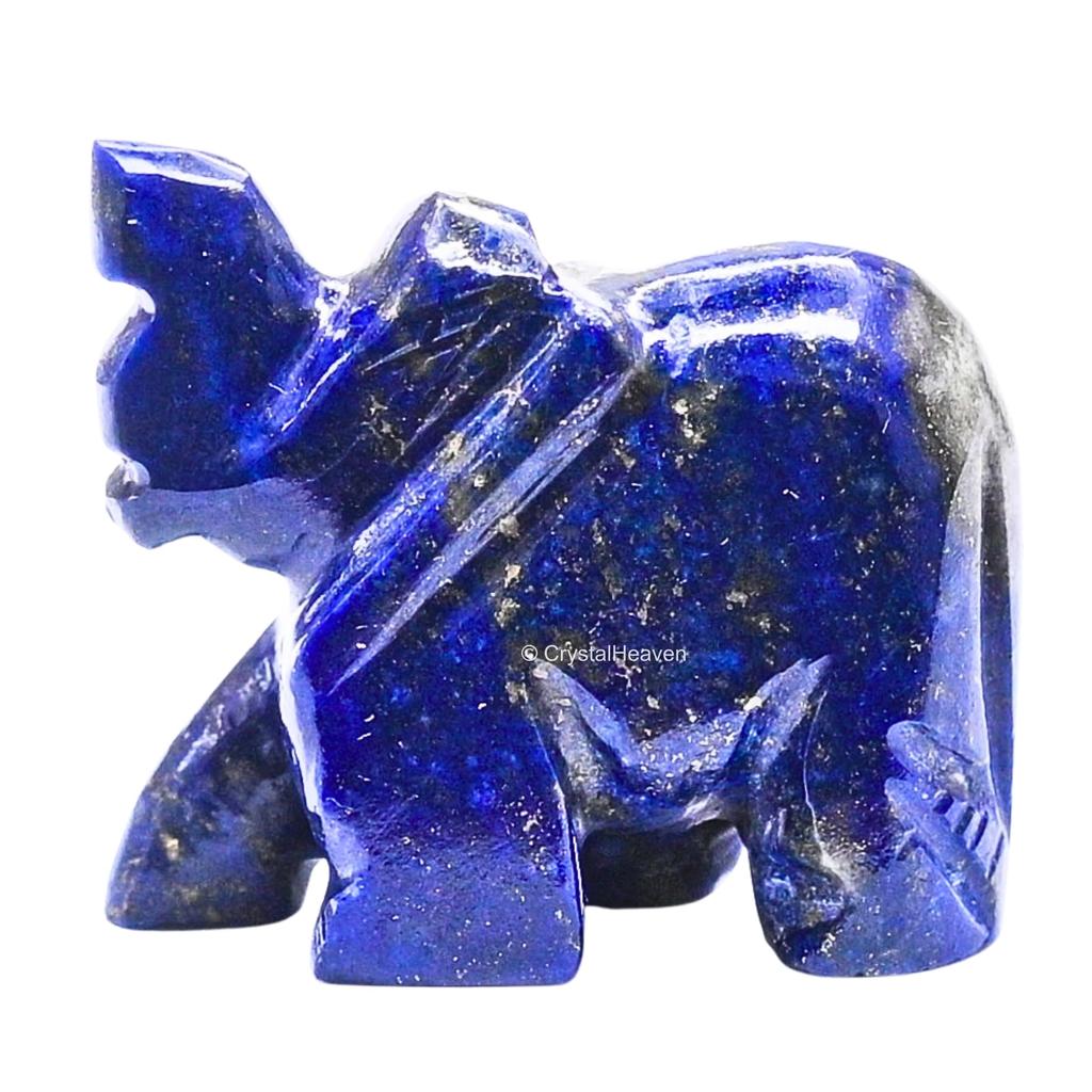 Lapis Lazuli Crystal Elephant - Crystals for Reiki Healing, Energy Chakra Balancing, Meditation Agate Stone - Feng Shui Spiritual Gift for Pooja