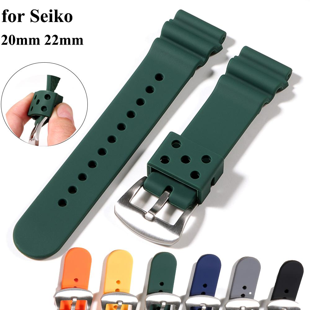 Silicone Strap 20mm 22mm Watchband Water Resistant Strap for Men Women for Seiko No.5 SKX007 SKX009 for Seiko Prospex SRP777J1