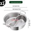 304 Roestvrij Staal Inductie-Compatibele Hot Pot voor Shabu-Shabu - Dubbele Sectie Ontwerp, Smaakveilig, Huishoudelijk Gebruik