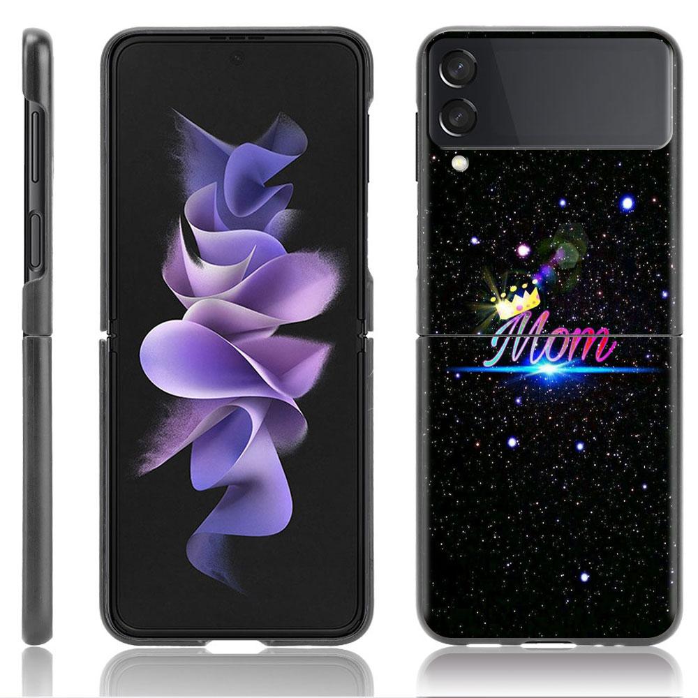 Luxusní pouzdro pro Samsung Galaxy Z Flip 4 3 5G černé PC pevné pouzdro na telefon módní zadní kryt ZFlip Funda princezna máma královna skořápka