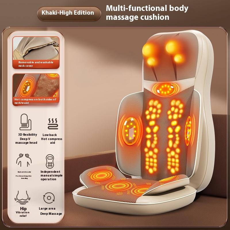 Portable Home Massage Cushion Seat Auto Multifunction Rubbing Kneading Neck Back Waist Head Full Body Cervical Vertebra Massager