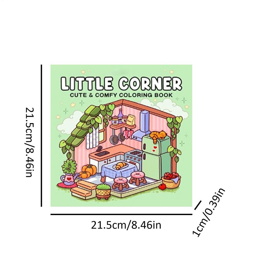 Little Corner Coloring Book For Adults Teens Birthday Gifts Featuring Adorable Creatures In Cozy Hygges Moments For Relaxation