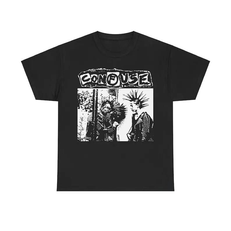 Confuse Hardcore Punk Band T Shirt Crust Vintage Framtid The Swankys Dust Noise