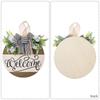 Holz Willkommensschild Blumengirlande Anhänger zur Aufhängung für Haustür Wand Gartenbrett mit Schleifendekorationen