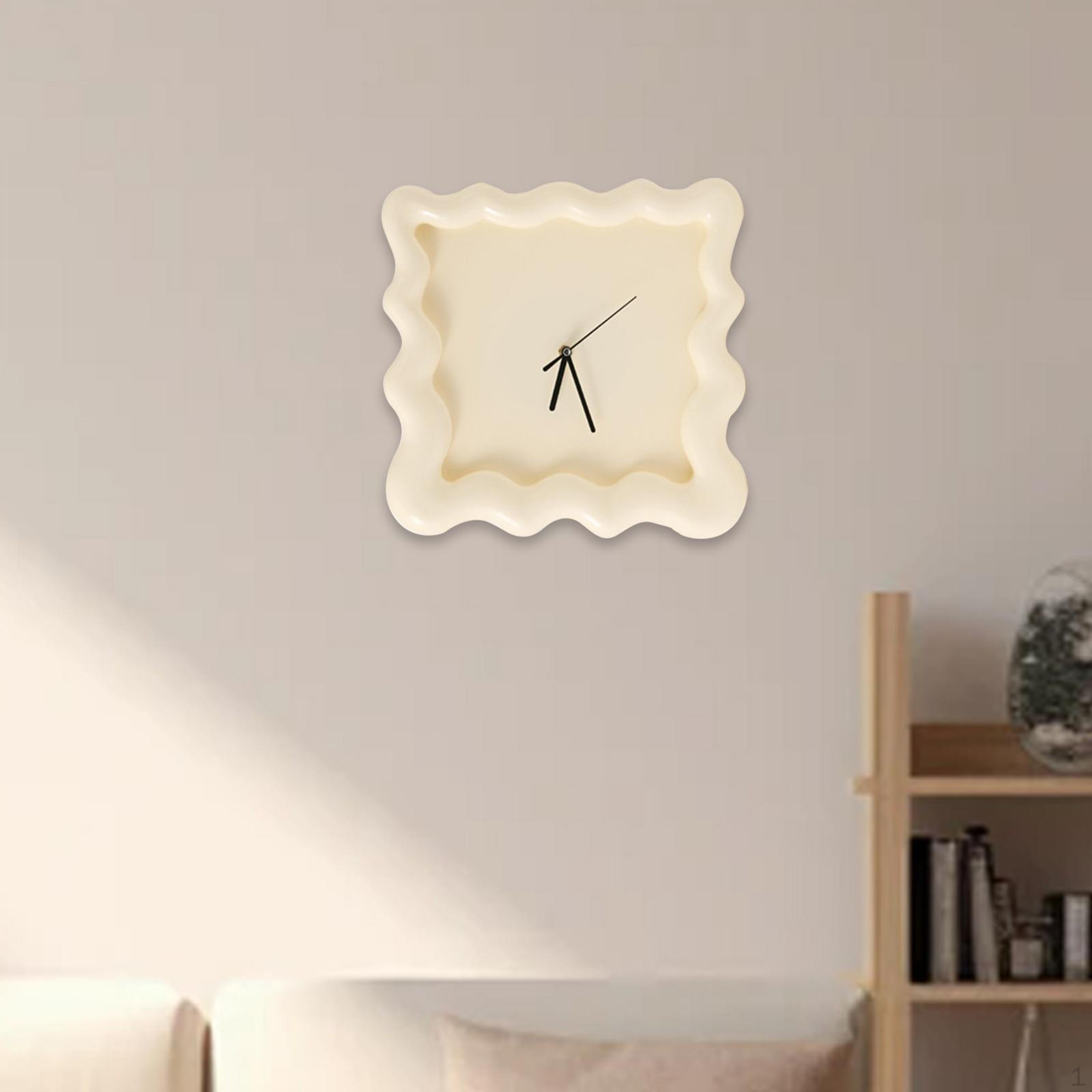 

Квадратные настенные часы, подвесное украшение, декоративное украшение для домашнего кабинета, гостиной бежевый