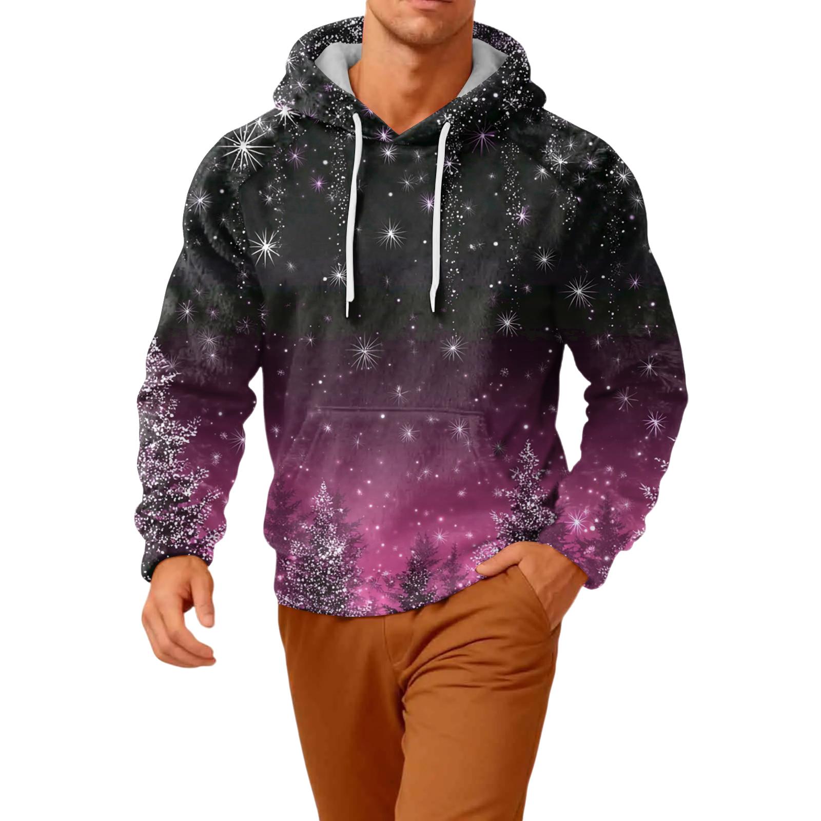 

Мужская повседневная фланелевая толстовка с капюшоном и длинными рукавами L