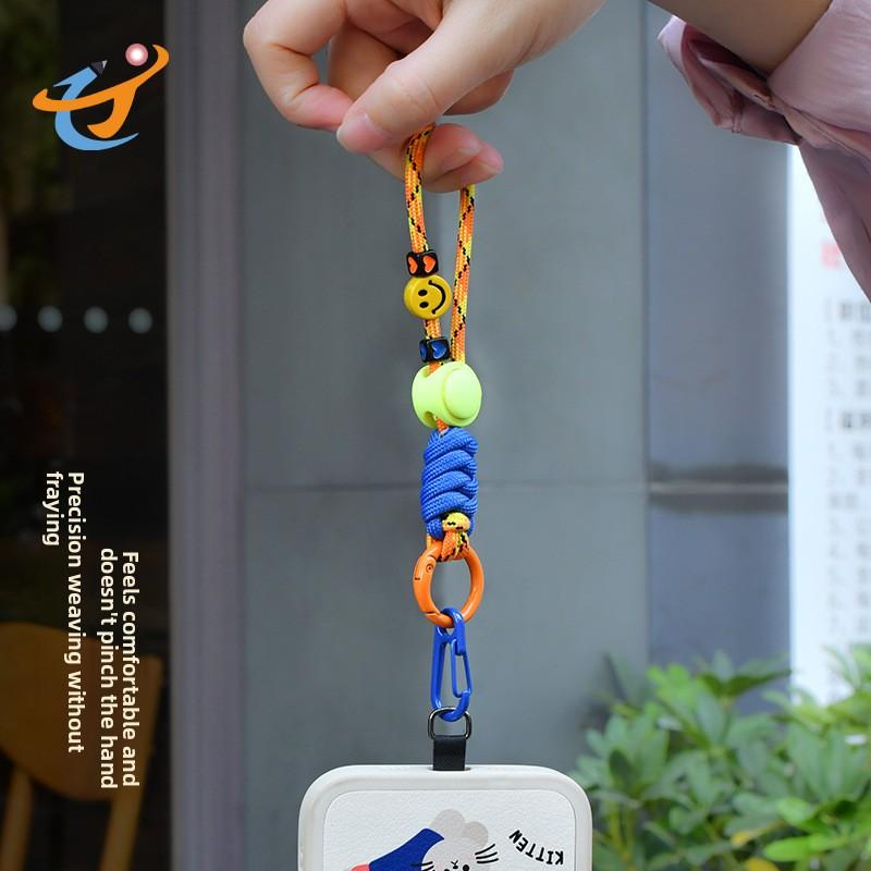 Laccetto per Telefono Cellulare Colorato Intrecciato a Mano Trendy Dopamina Catena per Telefono Cellulare Ciondolo Portachiavi per Chiavetta USB