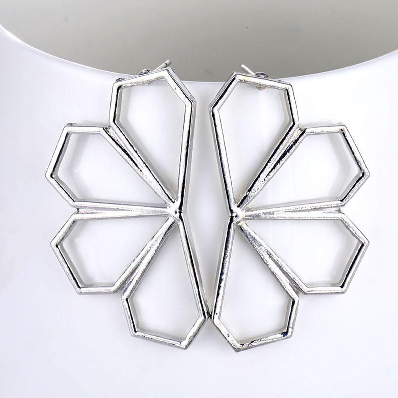 Geometric Hollow Trendy Earrings Alloy Material Fashion Jewelry Women For