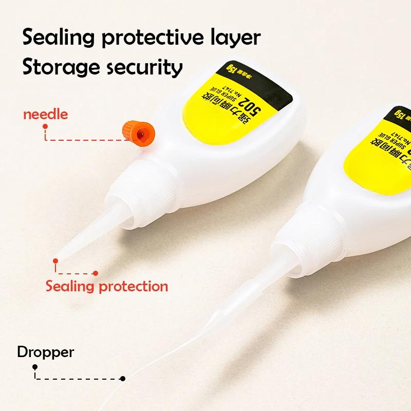 502 Super Glue Quick-drying Cyanoacrylate Instant Leather Rubber Wood Metal Strong Bond Liquid Adhesive Tool