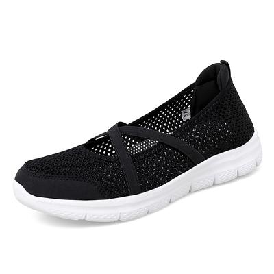 Damen Mesh Schuhe mit flachem Absatz sind bequem, atmungsaktiv und leicht anzuziehen. Mama Schuhe, lässig, leicht, aus Mesh-Gewebe