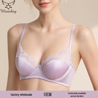 European & American Sexy French Satin Lace Bra - Slimming, Anti-Sagging, Push-Up Design