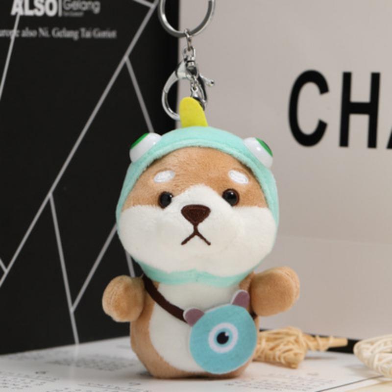 Small Shiba Inu Plush School Bag Pendant Keychain Ins Doll Keychain Backpack Pendant Cute Doll Keychain