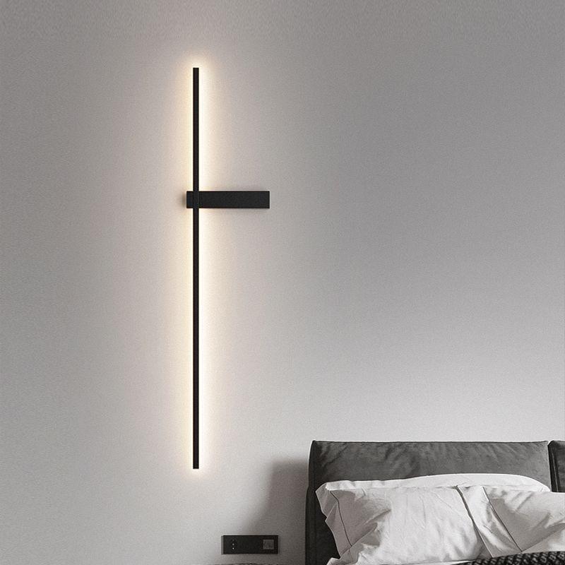 LED Wall Lamp: Minimalist Linear Light for Bedroom, Bedside, or Living Room
