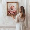 Crystal Pearl Painting 5D DIY Frame Decoration Painting Red Flower Home Wall Decoration Transparent Pearl Gemstone Painting Picture Art Crafts
