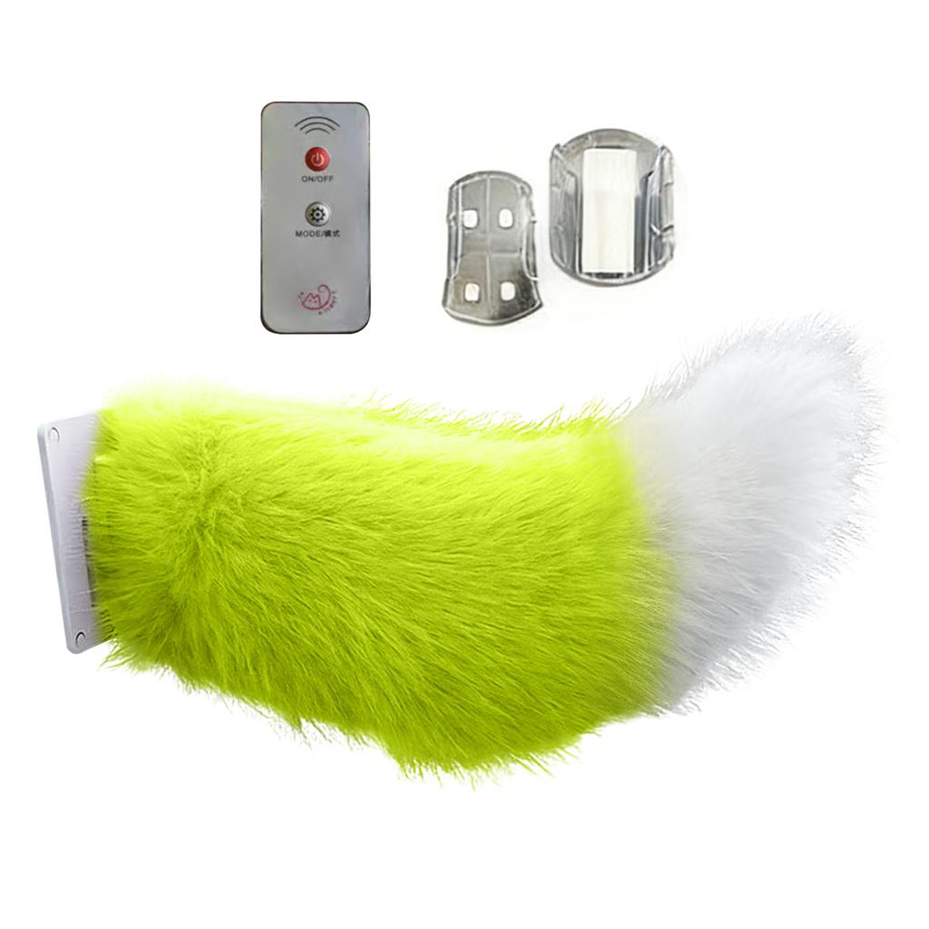 Dynamic Electric Plush Animal Tail For Car Exterior Decor Sound Activated Remote Control USB Charging Furry Tail Ornament