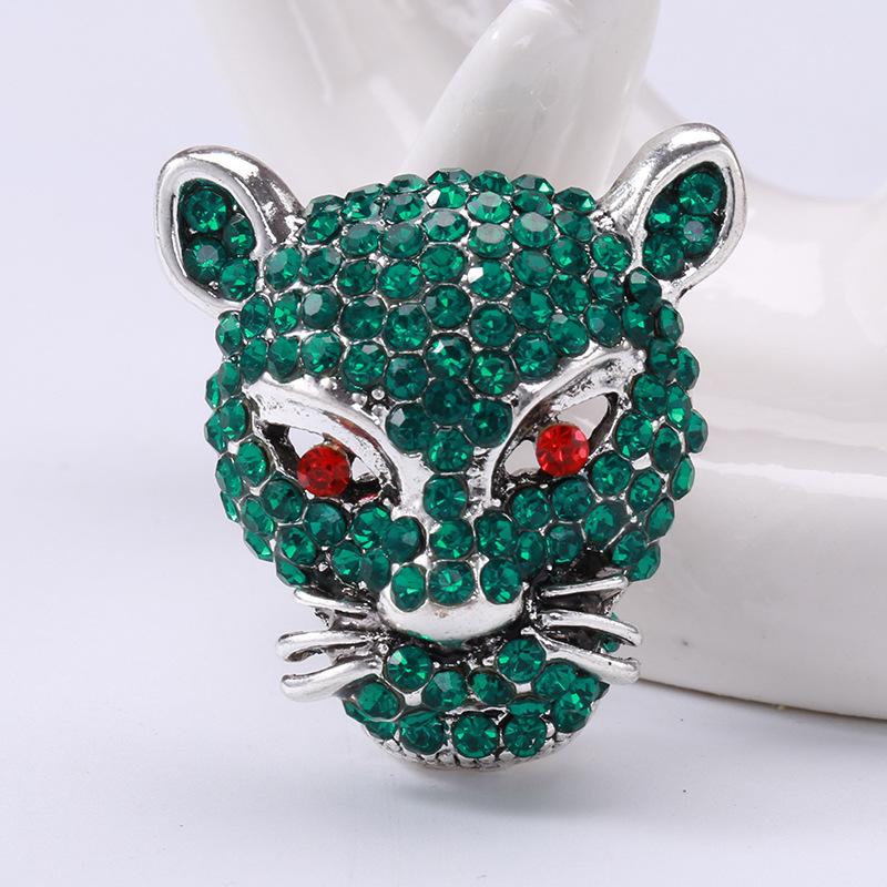 

Высококачественная брошь ручной работы в виде головы леопарда, инкрустированная бриллиантами, модная булавка в виде животного с ювелирной булавкой для воротника