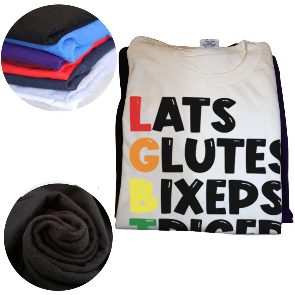 LGBTQ Gym T Shirt Last Glutes Biceps Triceps Lgbt Humor Gym Lovers Tee Tops EU Size 100% Cotton Casual Y2k T-shirt