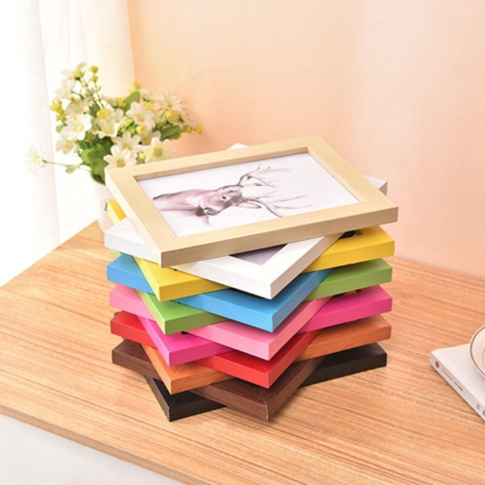 INS Colorful Photo Frame Drawings Multi Size Picture Frame Handcraft DIY Display Holders Desktop