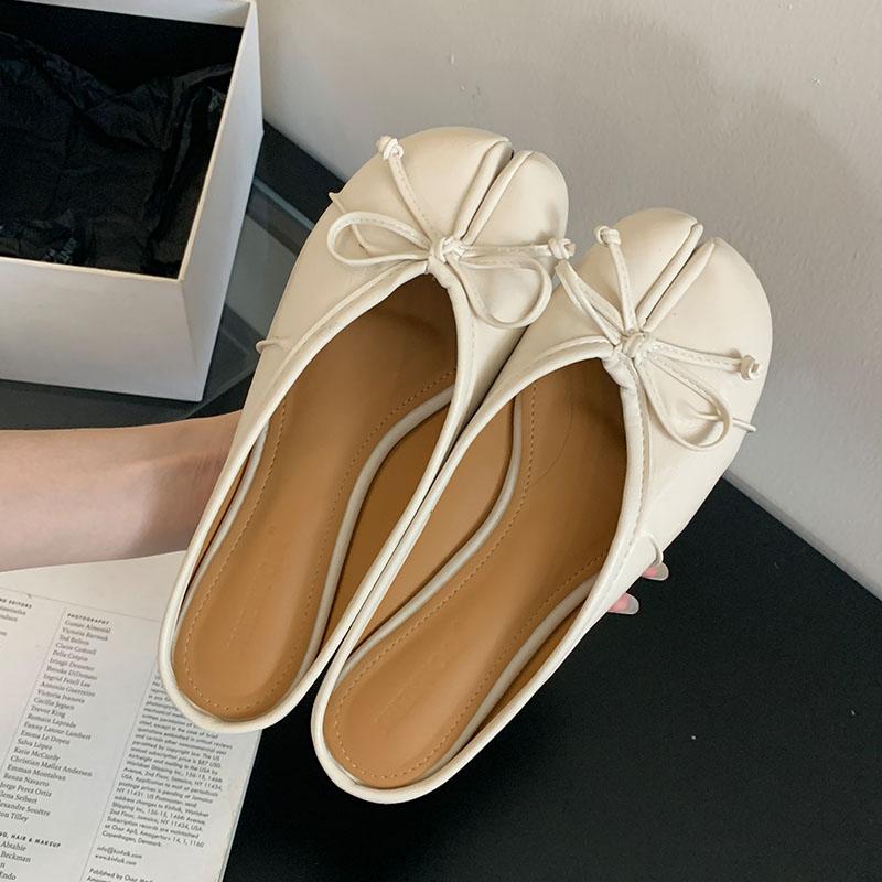Fashion Fashion Butterfly-Knot Ladies Flats Slippers Shoes Female Shallow Footwear Strange Toe Women Flats Slippers Mules Shoes