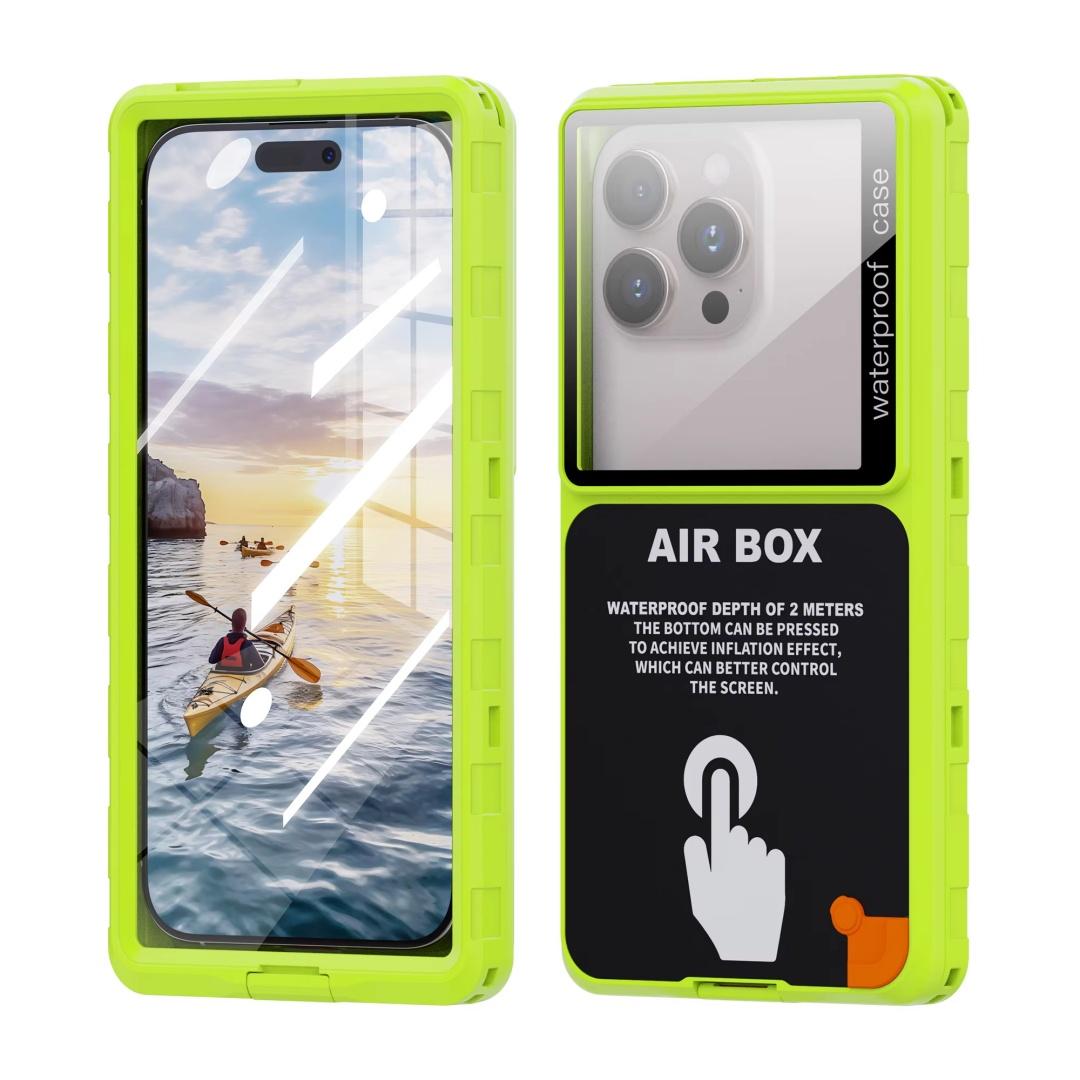 

Shellbox Waterproof Phone Case for 6.9 Devices Transparent Universal Touch Screen Underwater Dust And Drop Protection IP68 New зелений