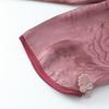 Embroidered Loose Stand Collar Shirt for Plus Size Mature Women