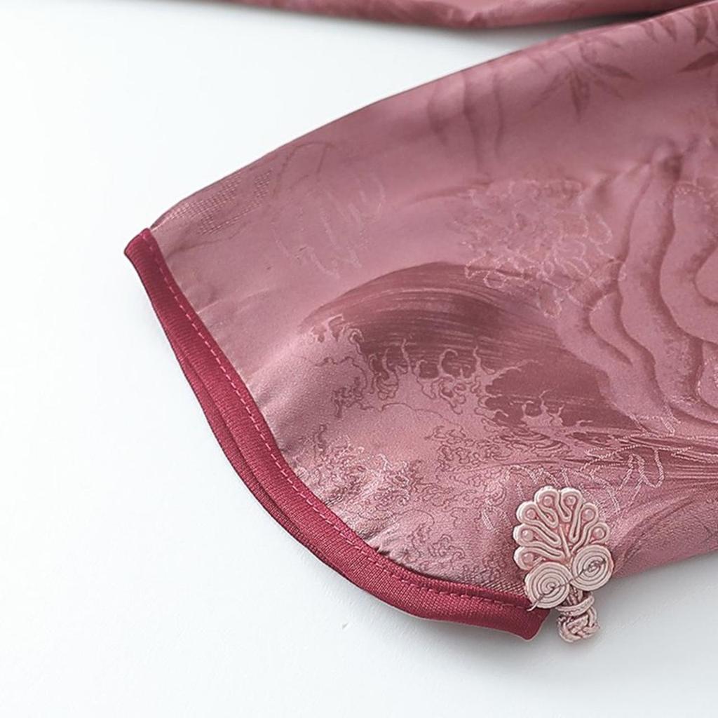 Embroidered Loose Stand Collar Shirt for Plus Size Mature Women