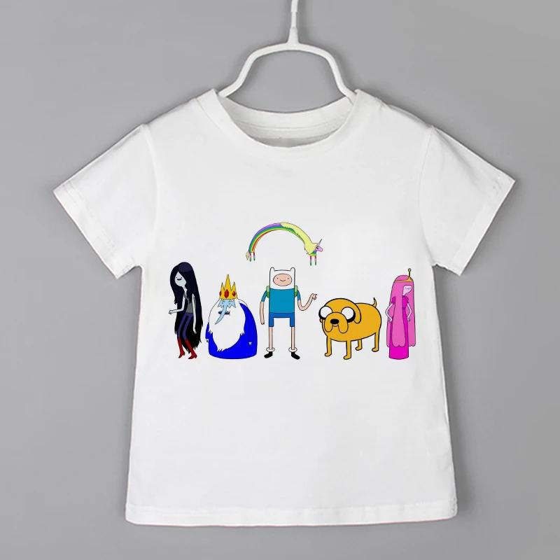 Cartoon Print Kids T-shirt Kids Anime Time Treasure Adventure Summer Funny Tees Boys/Girls Tops Baby Casual Children Clothing