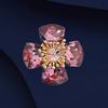 Brooch Crystal Lucky Grass Magnetic Clasp Brooch for Women Luxury Style Neckline Anti-Glare