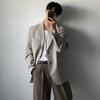 Men's Spring/Fall Korean-Style Casual Blazer with Suit Collar Loose-Fit Commuter Jacket