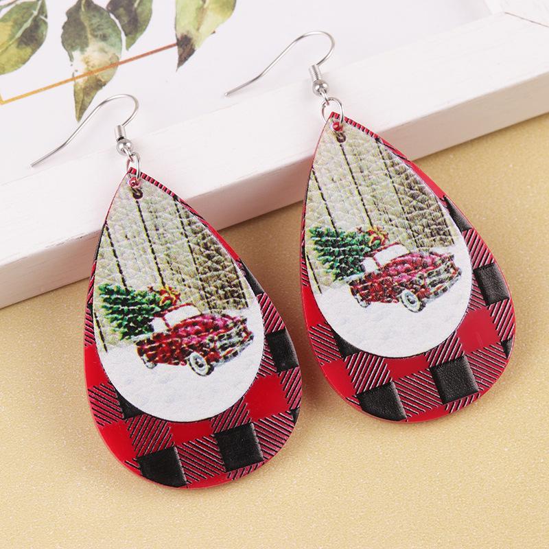 Snowman & Reindeer Christmas Teardrop Earrings