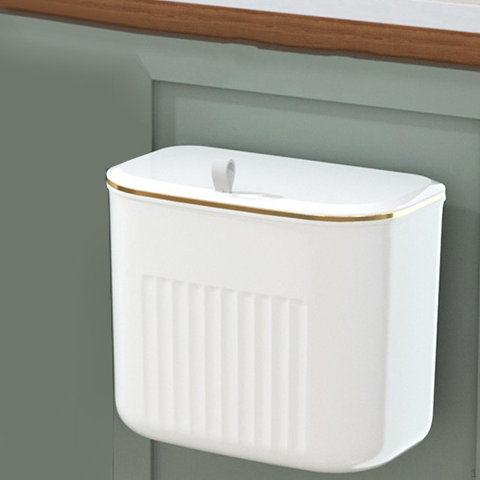 

Подвесное мусорное ведро с крышкой, контейнер для пищевых отходов, кухонный компостер, настенное крепление, мусор для столешницы White S