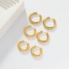Tarnish Free Fashion 18K Gold Plated Stainless Steel Thick Huggies Hoop Earrings Women Statement Geometric Stud Earring Jewelry