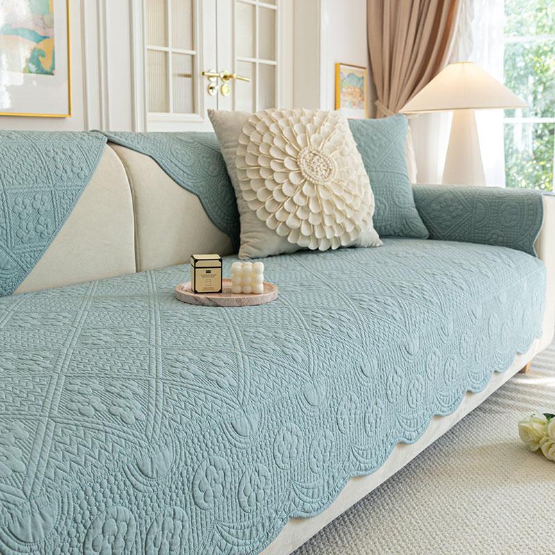 Four Seasons Universal Cotton Sofa Cushion Fabric Anti-Slip Cushion Light Luxury Sofa Cover Simple Sofa Cover Full Cover