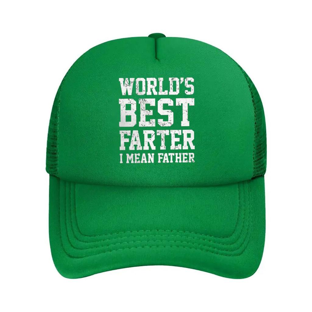 Worlds Best Farter I Mean Father Text Mesh Baseball Cap Casual Hat Outdoor For Womens Unisex FeUnisex