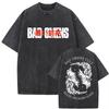 Washed Vintage Bad Omens Print T-shirt Funny Moth Graphic Tshirt Men Women Fashion Streetwear Short Sleeve T-shirts
