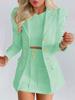 Set Moda Donna Primavera/Autunno Chic a Quadri Floreale Casual Gonna Corta Completo Due Pezzi