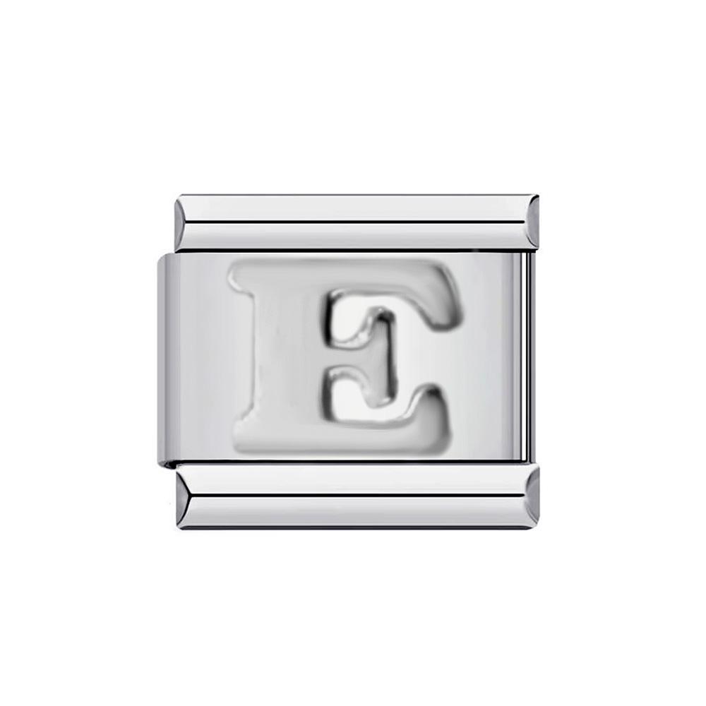 26 English A-Z Letter Name Custom Silver Color 9mm Link Charms Italian Stainless Steel Bracelet DIY Jewelry Making Hand Chain