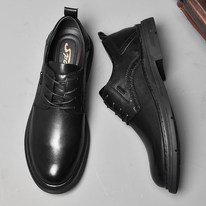 2024 New Man Cow Leather Shoes Big Size 46 Man Office Business Dress Leather Flats Man Split Leather Wedding Shoes Soft Handmade