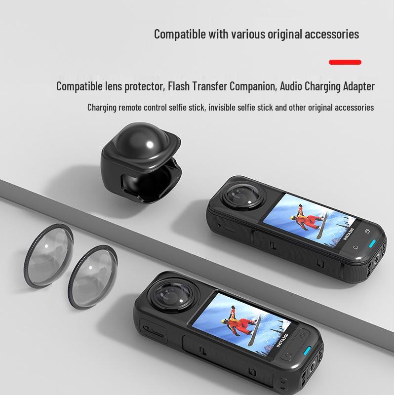 Insta360 X5 Silikonskyddsfodral: Anti-fall & Anti-repa för kamera och objektiv