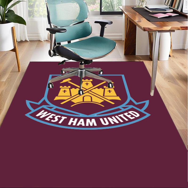Football Club Emblem Office Rug Chair Mat, Game Carpet, Suitable for Front Door, Bedroom, Living Room, Desk, Holiday Gift