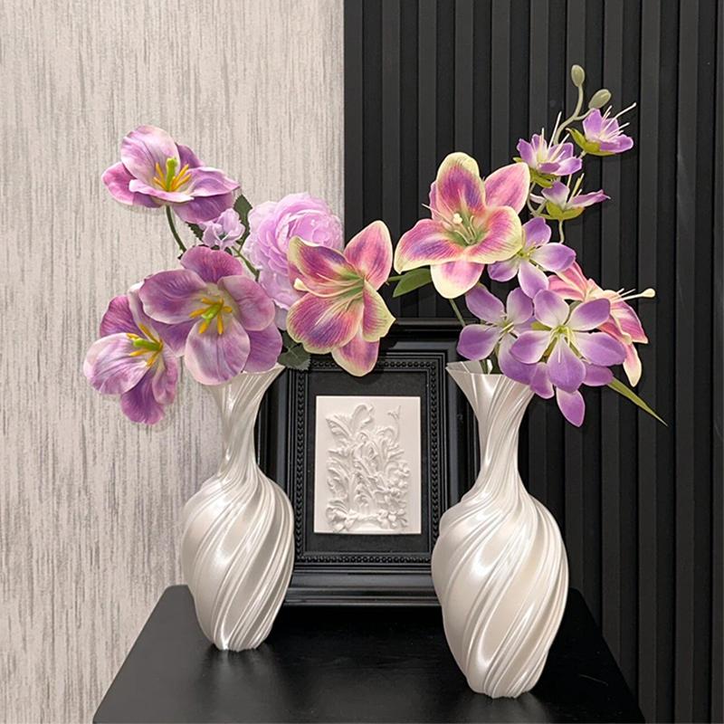 3d Printed Vase Modern Style Vase Flower Vase with Swirl Pattern Aesthetic Floral Display Vase for Living Room Desktop Decor