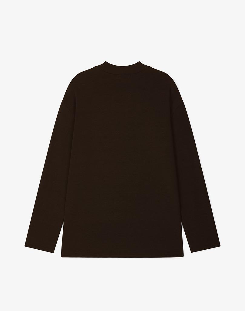 WORK ON BODY OFF Rested Semi-Overfit Mock Neck Knit [Brown]