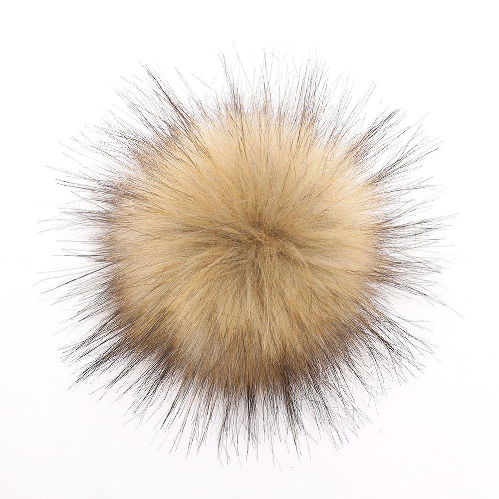 Faux Women Diy Raccoon Fur Pom Poms Ball For Knitting Beanie Hats Accessories