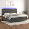 VidaXL Slatted Bed Base with Mattress and LEDs, Upholstered Bed with Headboard, Double Bed, Adult Bedroom Bed, 3136324