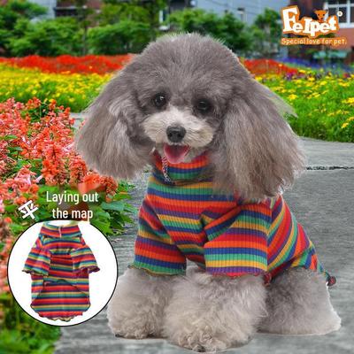 Maglione a collo alto a righe per cani Meiqi Pet Spring & Summer
