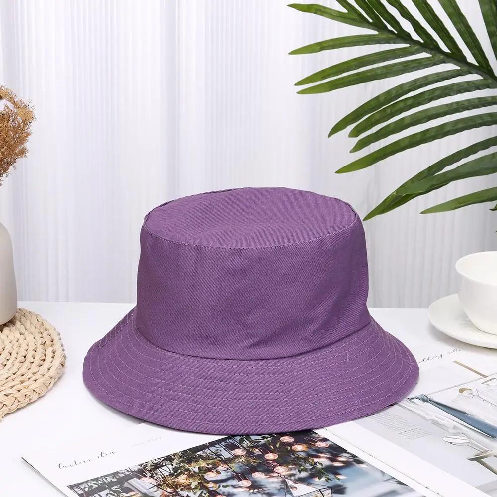 Fashion Cotton Bucket Hats Summer Foldable Sunscreen Hat Solid Hip Hop Wide Brim Beach UV Protection Fisherman Hat