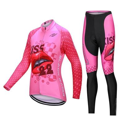 Riding Bicycle Jerseys Cycling Clothing Set Women Colorful Long Sleeve Bicycle Clothes Suit