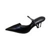 2025 Spring New French High Heels Women's Design Sense Niche Temperament Muse Fan Thin Heel Pointed Head Bag Head Sandals