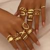 European and American Light Luxury Open Ring Women's Love Personality Niche Design Ring Set Versatile Jewelry