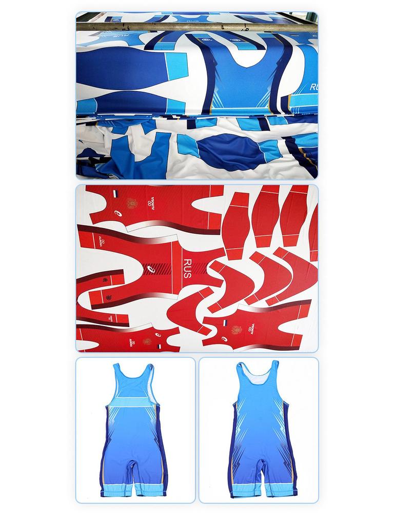 Men's & Children's Heat Transfer Wrestling Bodysuit: Printed Fitness & Competition Weightlifting Uniform
